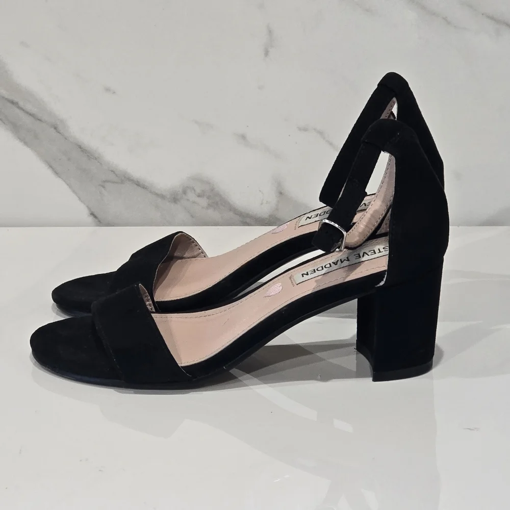 Steve Madden | Joarrson Black Girl's open toe Heels Size 1